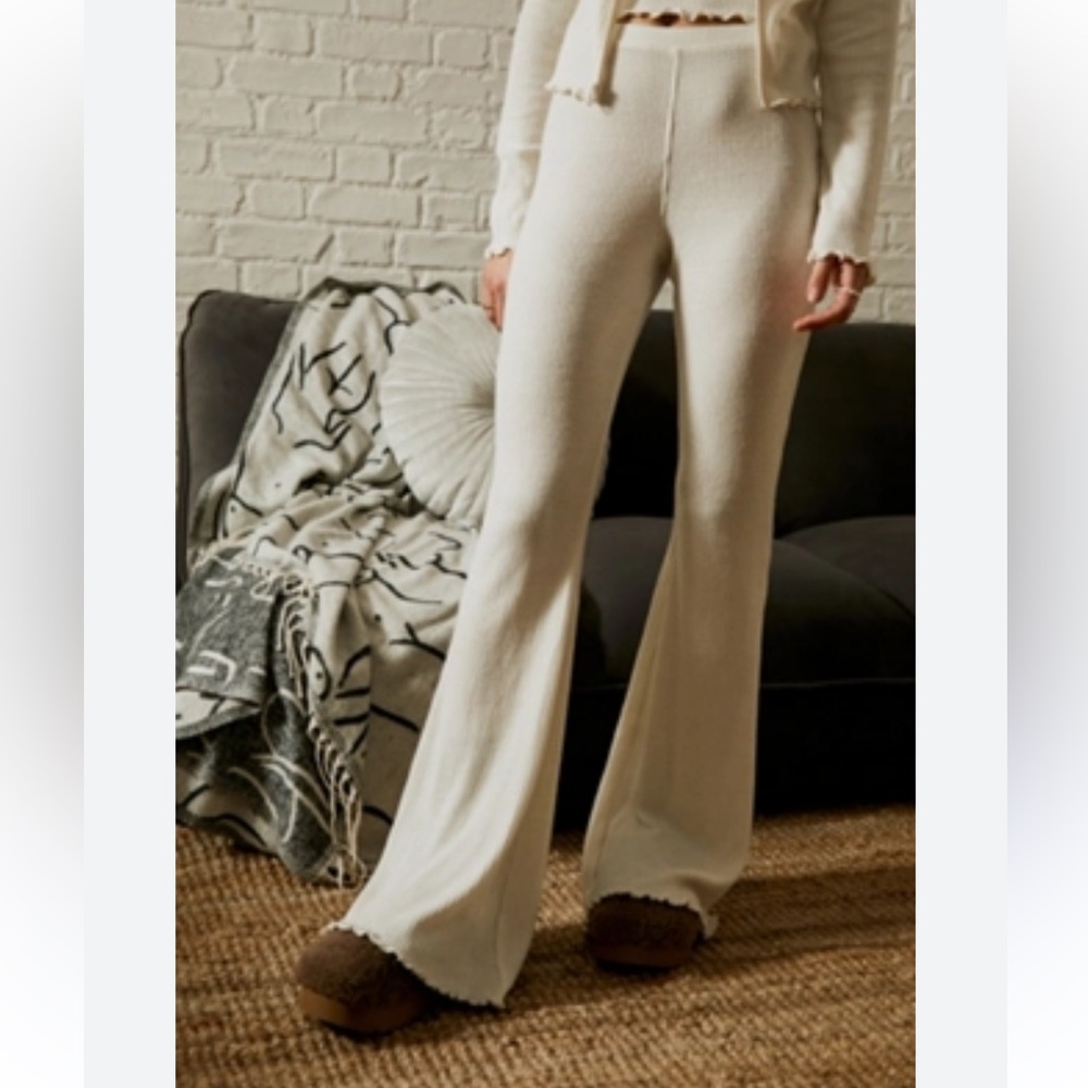 Urban Outfitters Cream Flared Pants